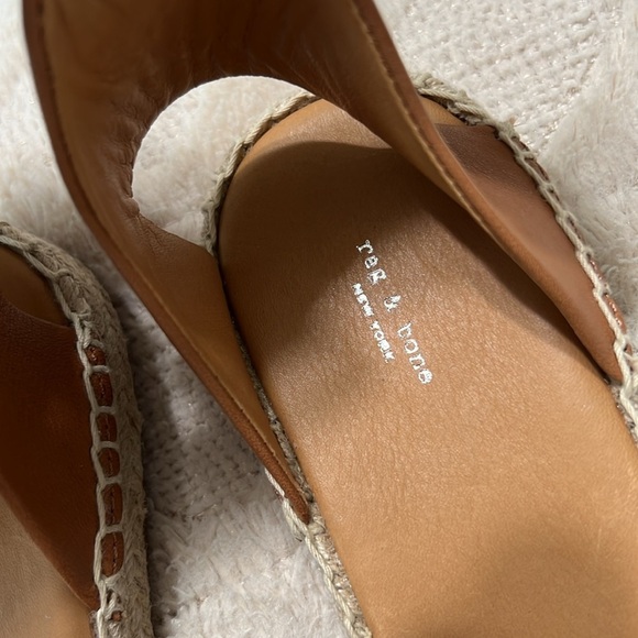 Rag & Bone Anteros Leather Espadrille Flats Tan Canvas Size 10 | NWT - Picture 8 of 13